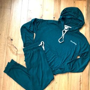 Homebody Magnolia Loungwear set - dark green